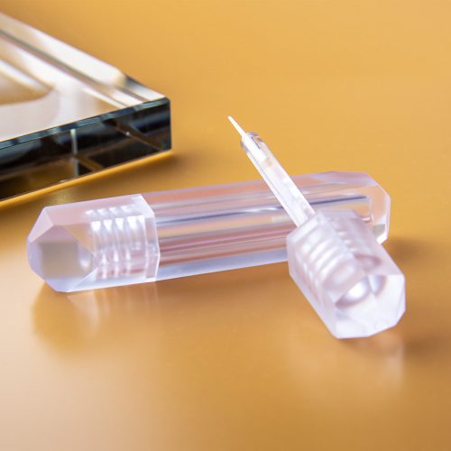 Unique Shaped 2ml Empty Tube for Lash Adhesive, Eyeliner, Eyelash Growth Serum &, clear octagonal empty cosmetic tube with tip applicator display